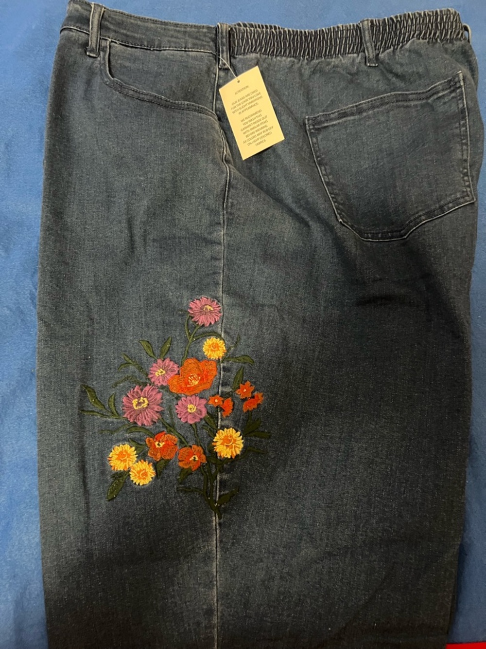 Blair 26W Dark Blue Women's Jeans with Floral Embroidery - Picture 6 of 15